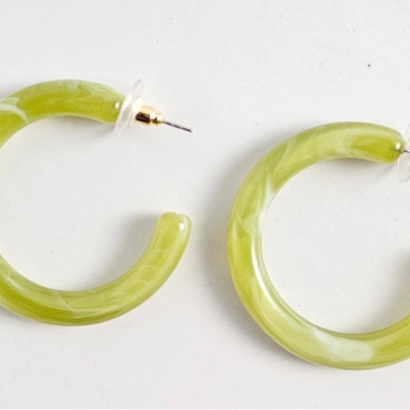 Green Resin Hoops - Picture 5 of 12